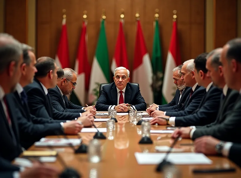 Arab leaders in a meeting, discussing the Gaza plan and regional stability.