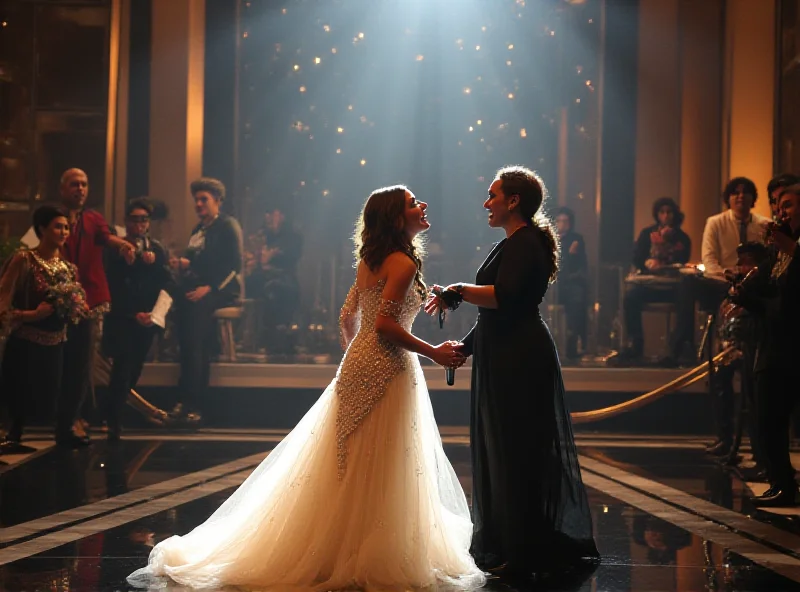 Ariana Grande and Cynthia Erivo singing 'Defying Gravity' at the Oscars.