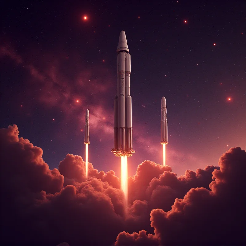 Concept art of Ariane 6 and Starship in space