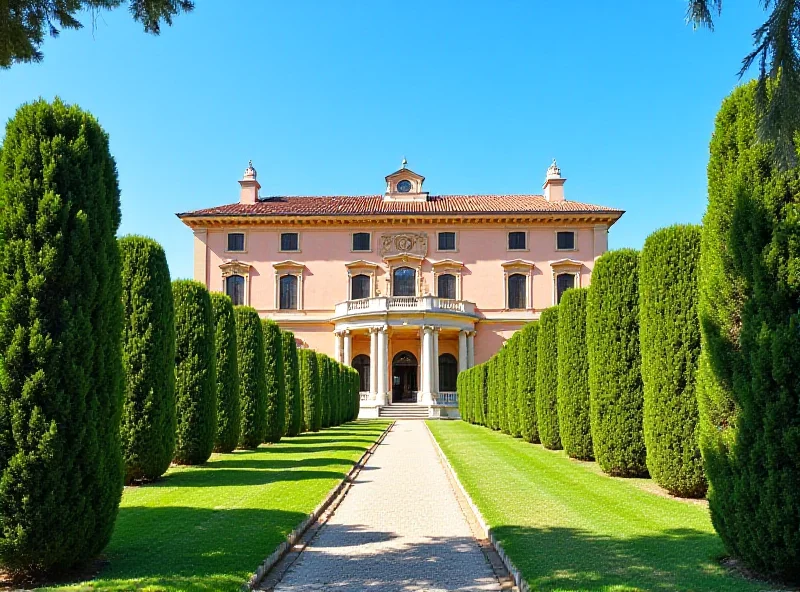 Exterior view of Villa Medici in Rome on a sunny day