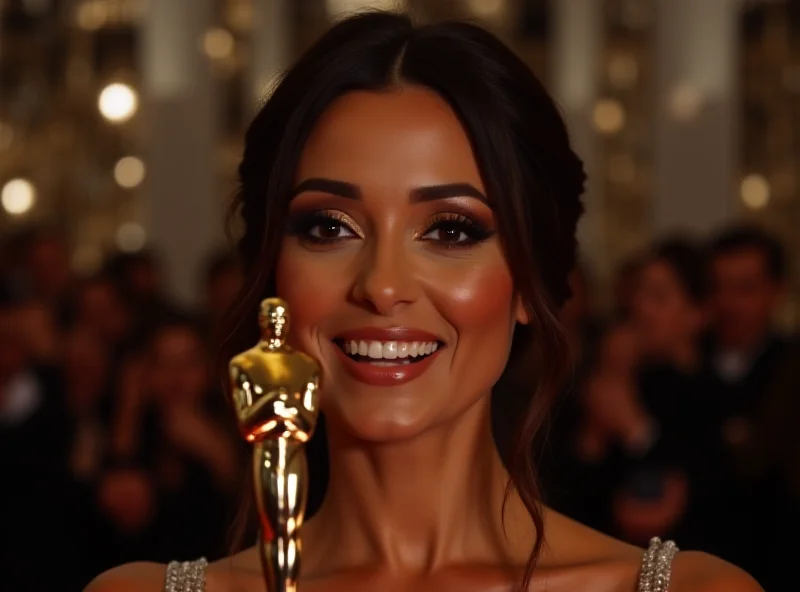 Hafsia Herzi holding her César award