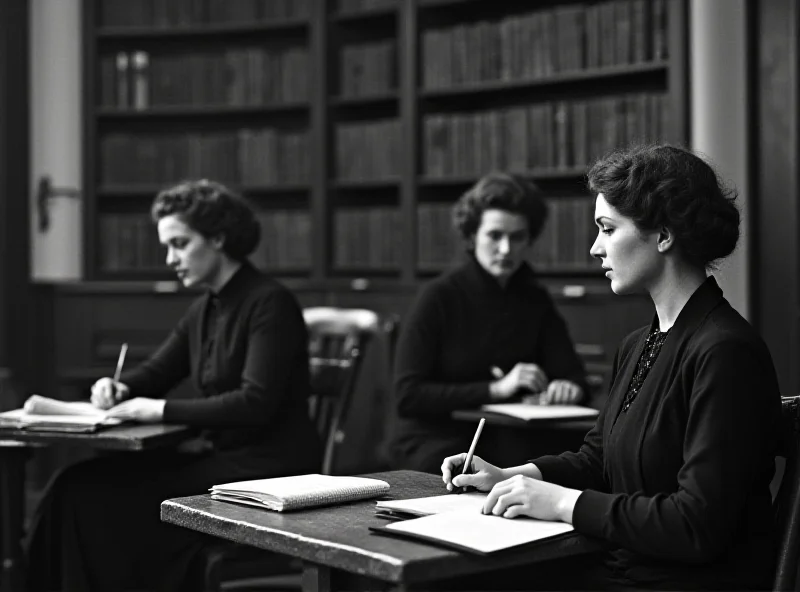 Vintage photograph of women in academic settings