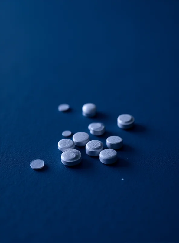 Pills of melatonin on a dark blue background