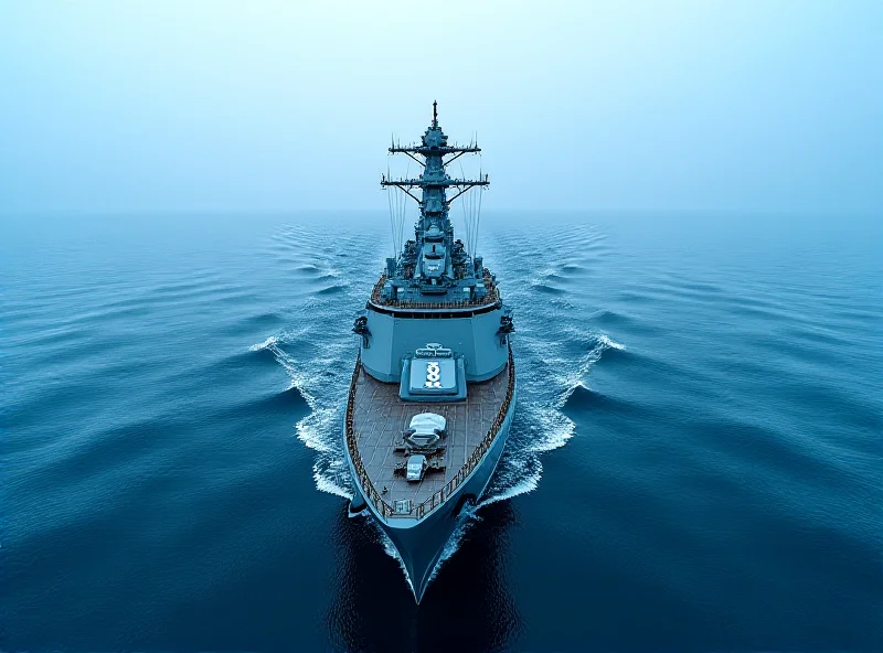 Aerial view of a Chinese Type 055 destroyer sailing in the ocean.