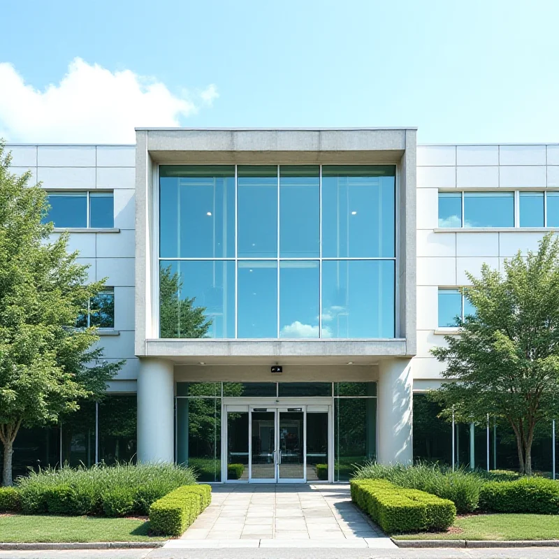 Exterior view of a modern, large private hospital building with clean, contemporary architecture.