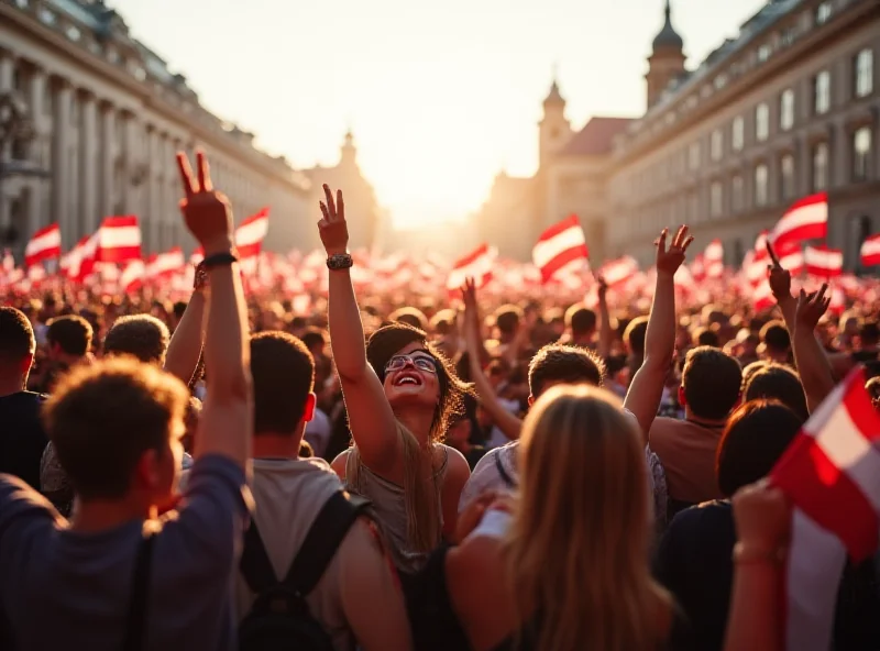 People celebrating in Austria