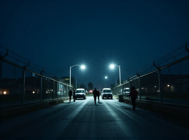 Image of a border crossing with security personnel