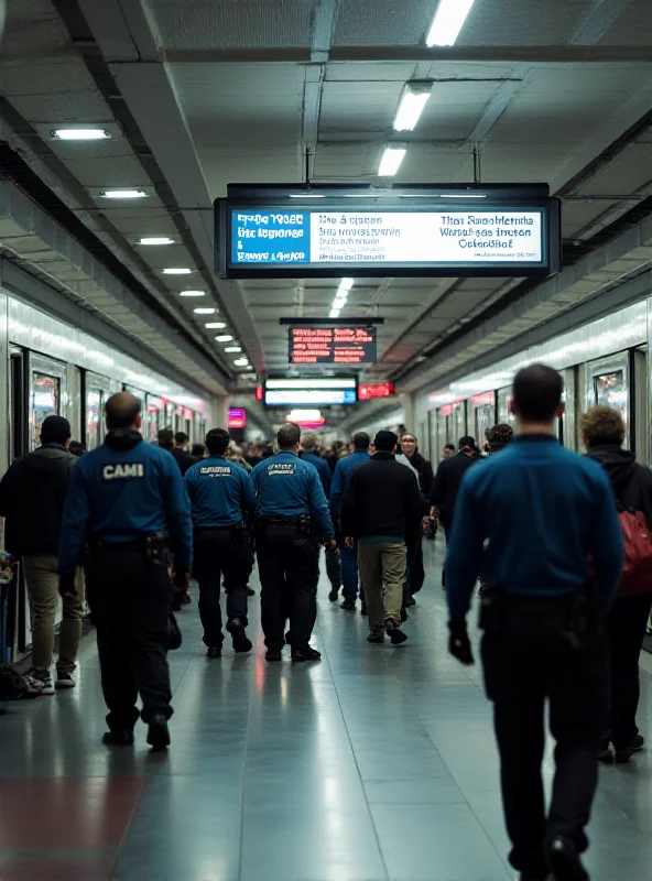 Image of Vienna train station with police presence