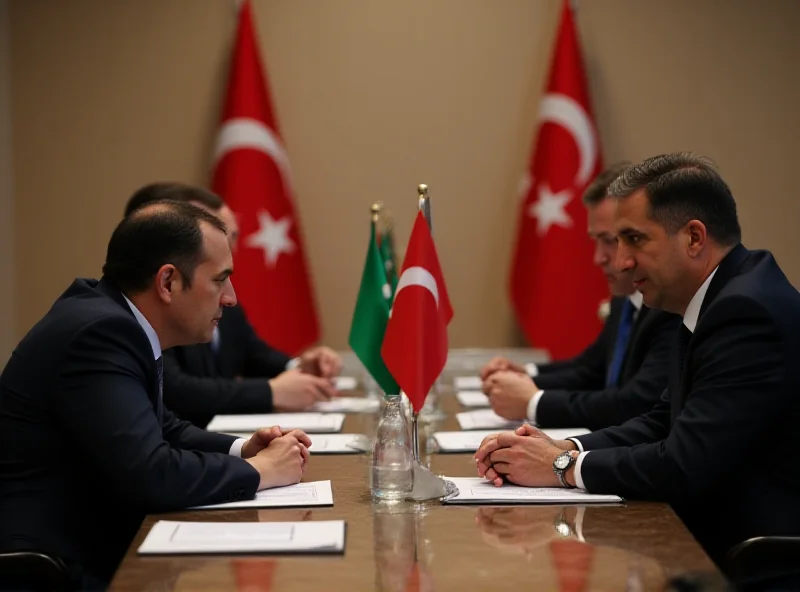 Delegates from Azerbaijan and Georgia engaged in a formal discussion at a conference table, with flags of both countries subtly displayed in the background.