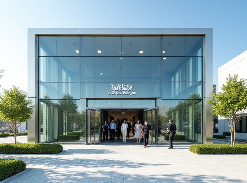 Exterior of a new Bakcell customer service center in Sumgait, Azerbaijan. Modern building with glass facade and Bakcell branding.