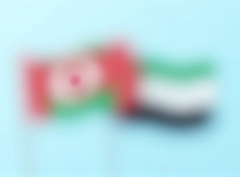 Conceptual image of Azerbaijan and UAE flags intertwined, symbolizing cooperation and partnership.