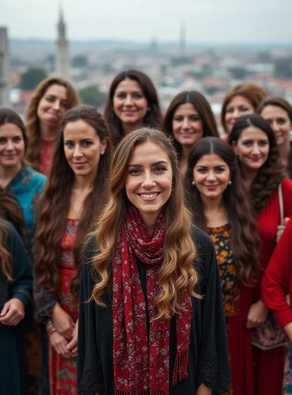 A group of diverse Azerbaijani women smiling