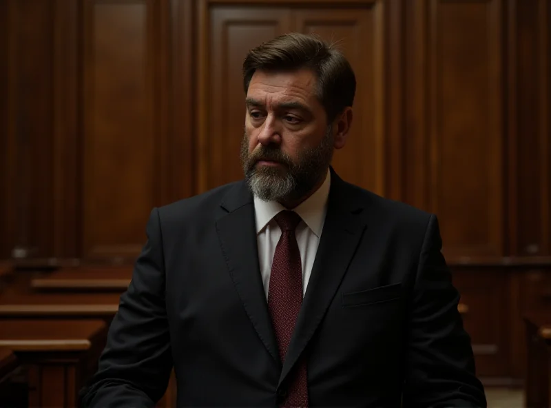 Ruben Vardanyan in a courtroom setting, looking serious and concerned.