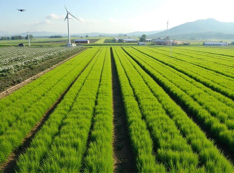 Aerial view of a modern, digitally-enabled farm in Azerbaijan.