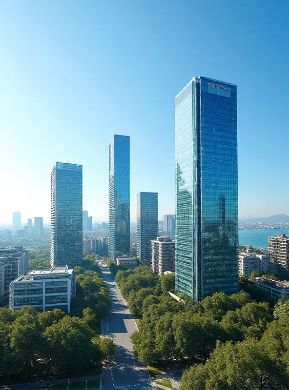 Modern buildings in Baku, Azerbaijan, representing property insurance