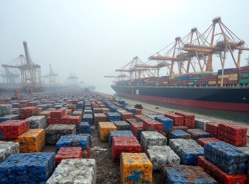 Containers with plastic products at a port in Azerbaijan