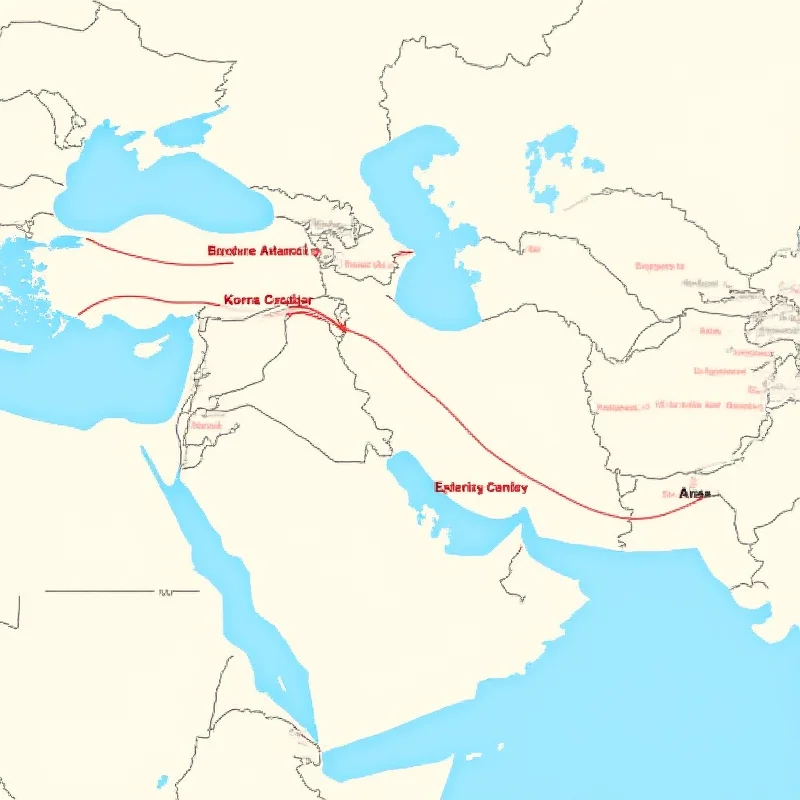 A map highlighting the Middle Corridor trade route, emphasizing Azerbaijan's strategic location.