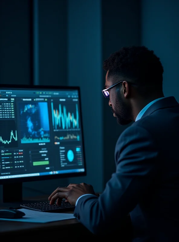 A person analyzing financial charts and graphs on a computer screen.