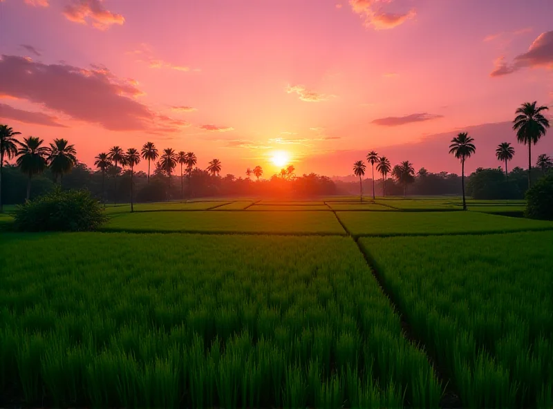 Beautiful Balinese landscape with rice terraces under a vibrant sunset.