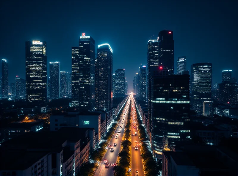 Modern city skyline at night, symbolizing overseas property investments