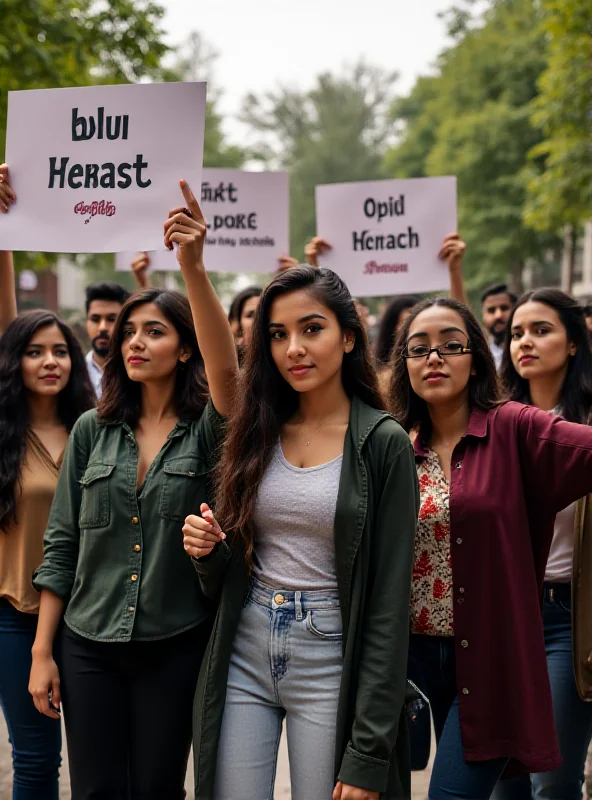 Group of diverse students protesting with signs, symbolizing political activism