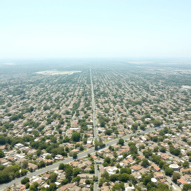 Aerial view of San Jose, California, with a mix of residential and commercial buildings under a sunny sky.