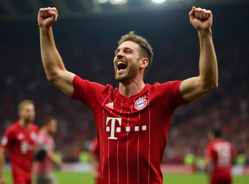 Leon Goretzka celebrating a goal for Bayern Munich.