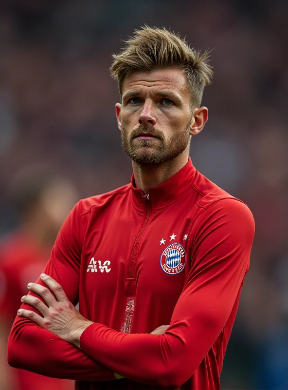 Joshua Kimmich in Bayern Munich kit looking thoughtful.