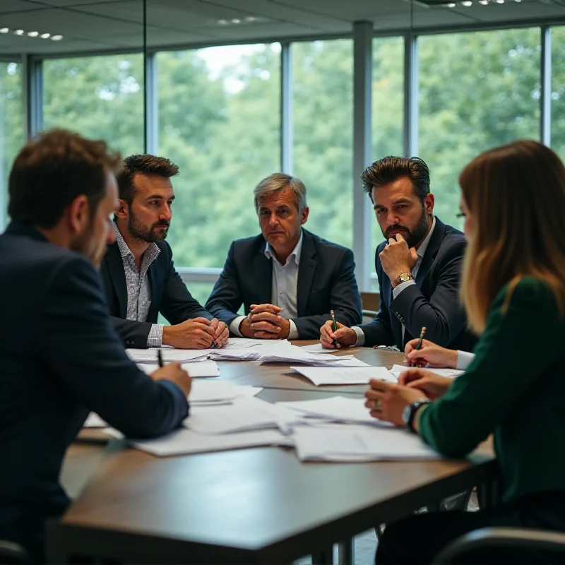 A group of French Green party members meeting indoors.