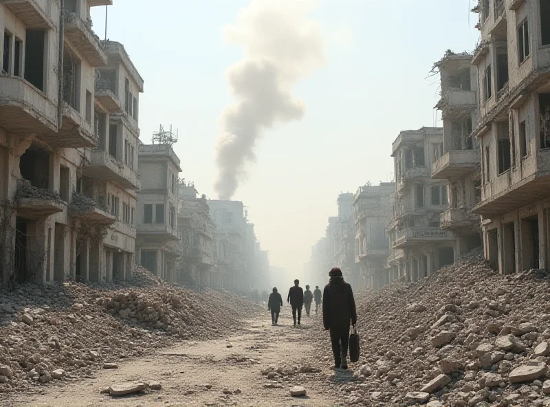 A view of Gaza City with bombed buildings in the background.