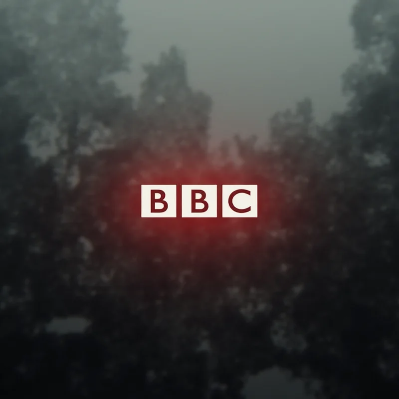 The BBC logo with a blurred background suggesting a crisis or controversy.