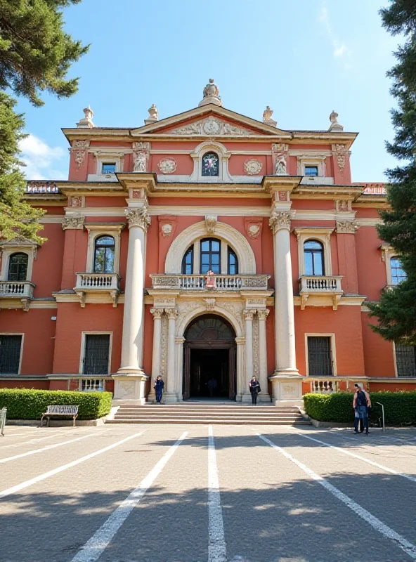 Exterior of La Sapienza University in Rome, Italy on a sunny day