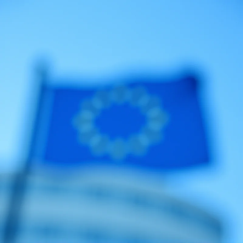 European Union flag waving in Brussels