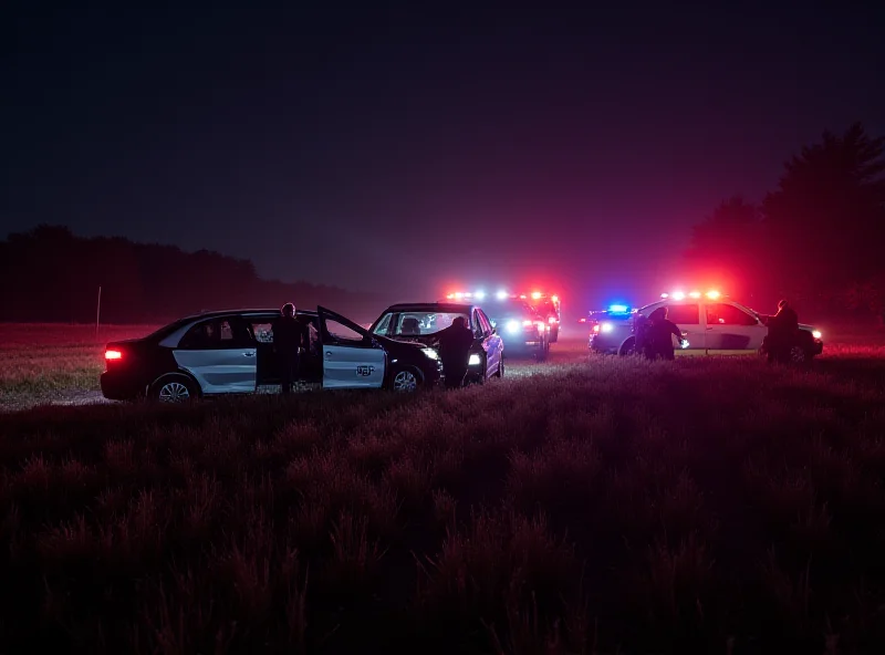 Car crash scene with emergency vehicles