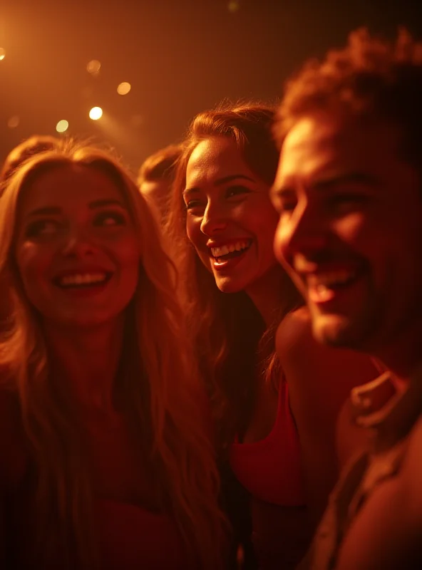 A group of people laughing and enjoying themselves at a party.