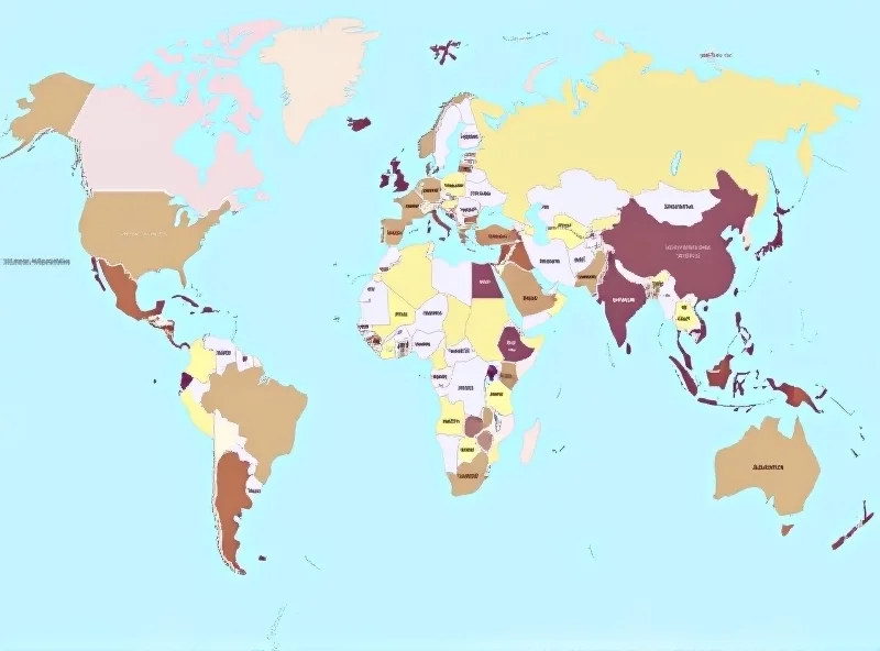 A world map highlighting countries involved in trade agreements.