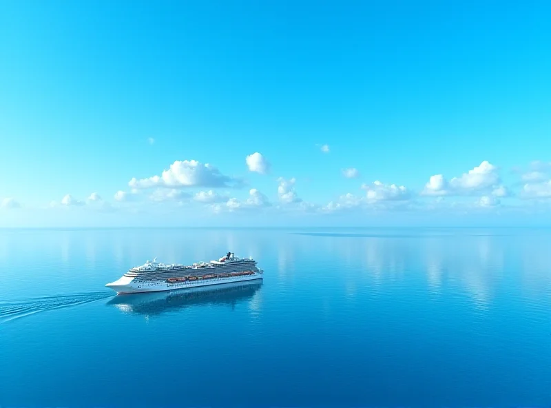 A cruise ship at sea.