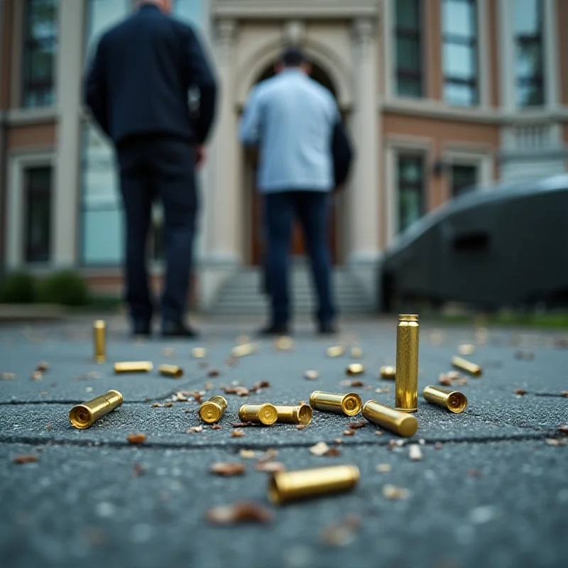 Crime scene investigation at the Bielefeld Regional Court after the shooting