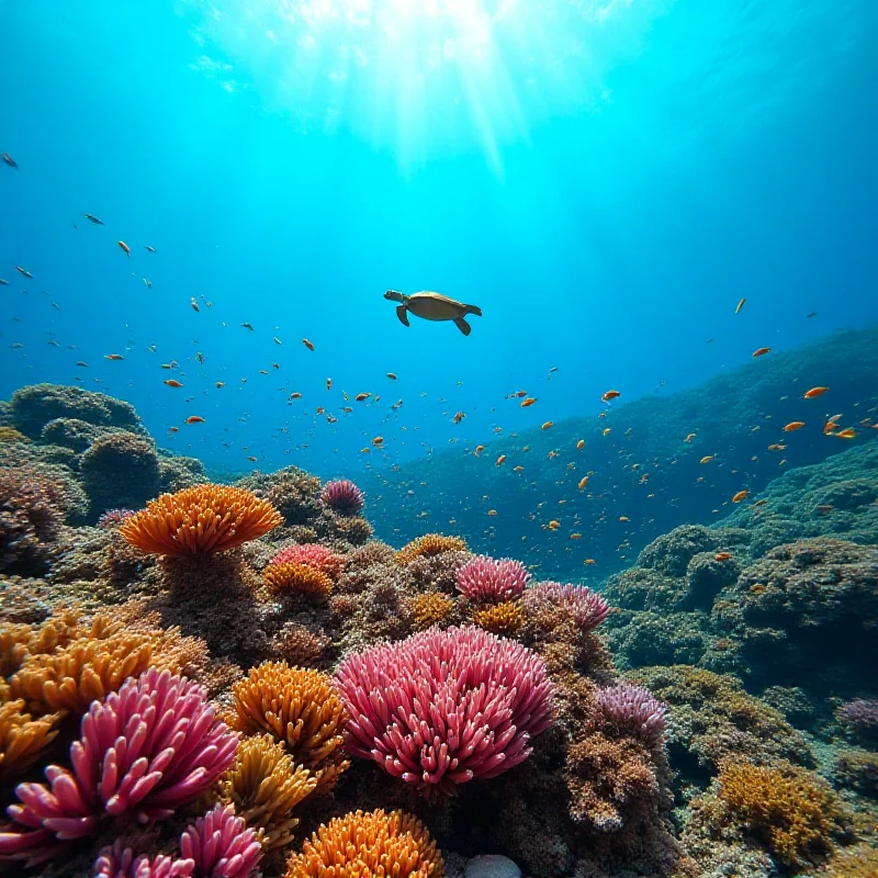 A diverse coral reef ecosystem