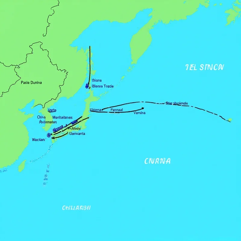 A world map highlighting the Panama Canal and China.