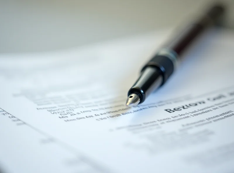Close-up photograph of court documents with a pen resting on top, symbolizing legal proceedings and paperwork.