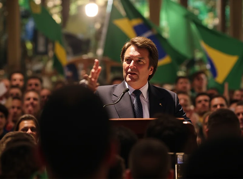 Jair Bolsonaro speaking at a rally.