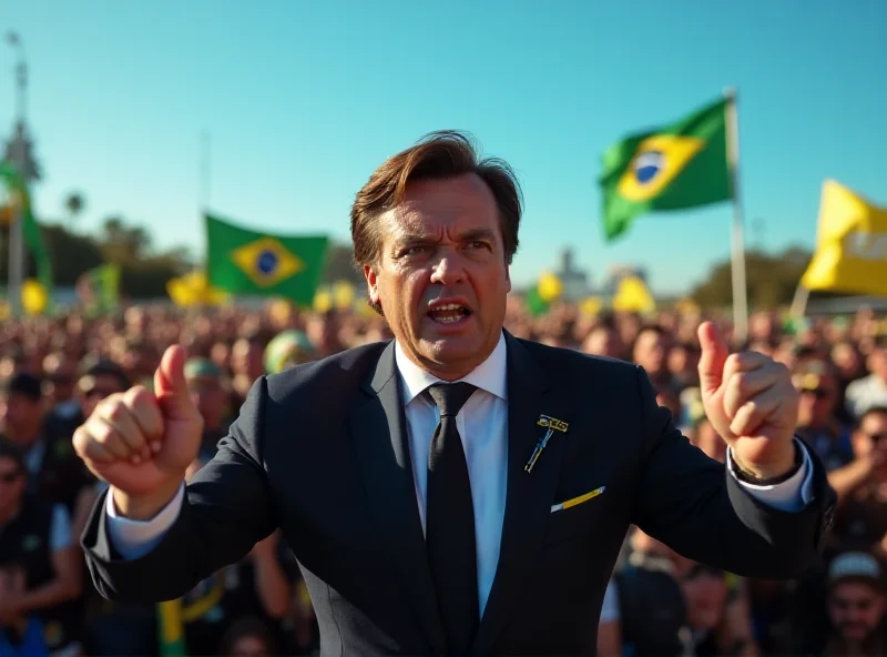 Jair Bolsonaro addressing a crowd of supporters.