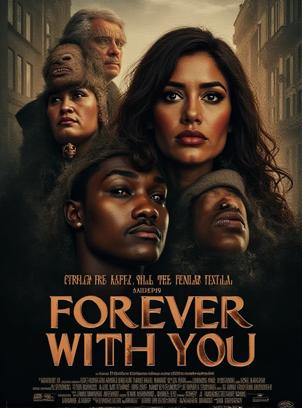 A dramatic movie poster for the film 'Forever With You'. The poster shows a family facing hardship with a dark, serious tone. The title is prominently displayed in both Portuguese and English.