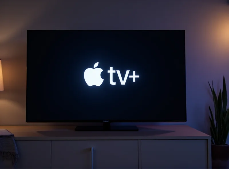 Apple TV+ logo displayed on a modern television screen.