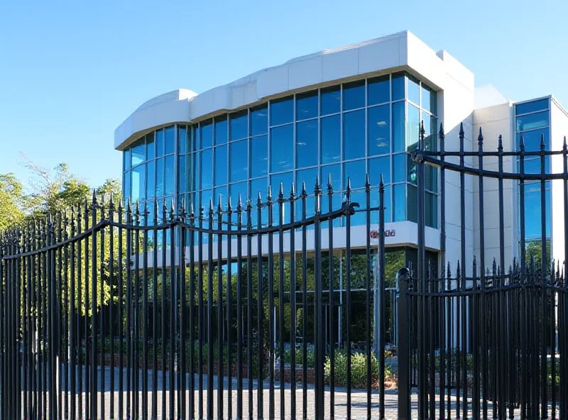 Commercial security fencing surrounding a business property in Sydney.