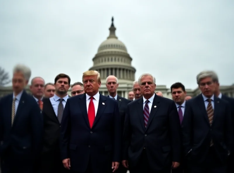 A group of Massachusetts politicians standing in front of the US Capitol Building, serious expressions on their faces.