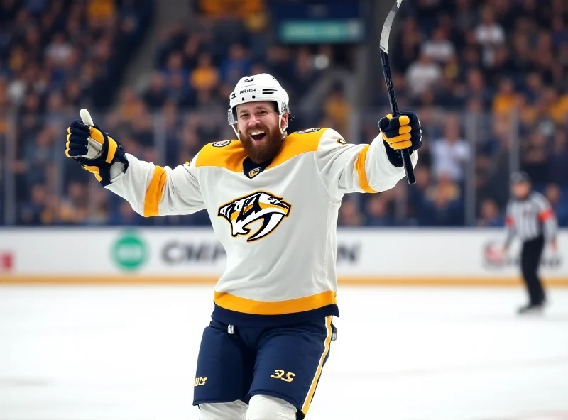 Ryan O'Reilly celebrating a goal