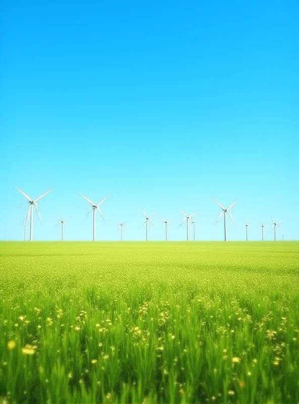 Wind turbines in a field