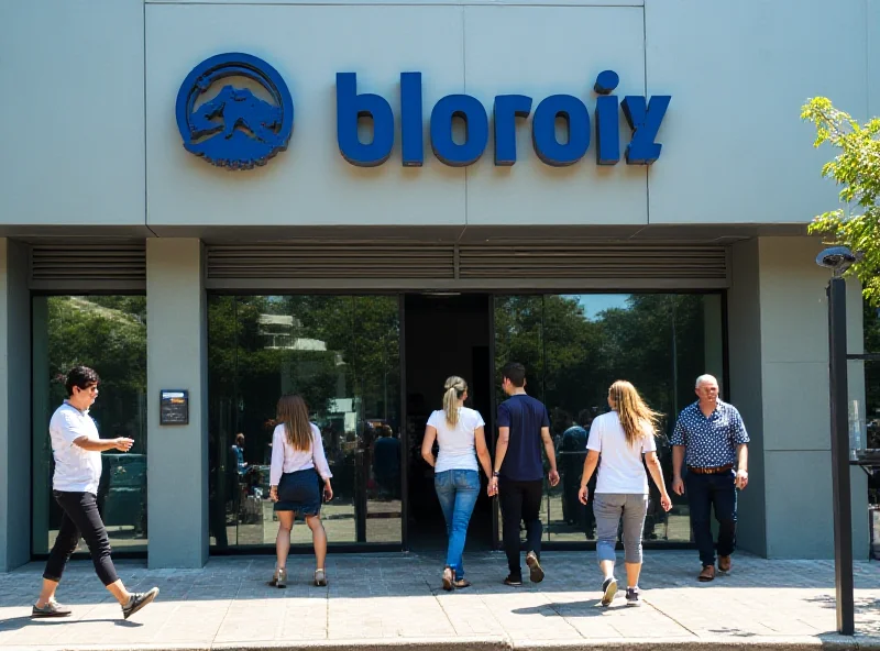 Exterior of a busy bank branch in Brazil